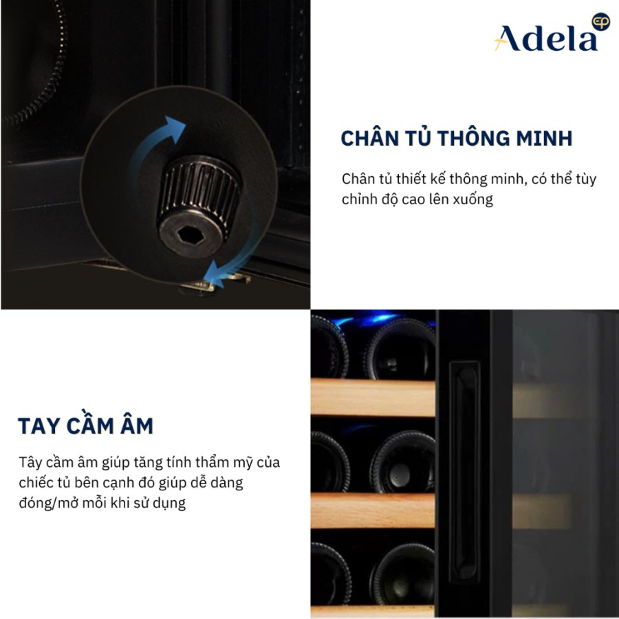 Tủ Rượu Vang Adela 177 Chai Máy Nén JC-430WS